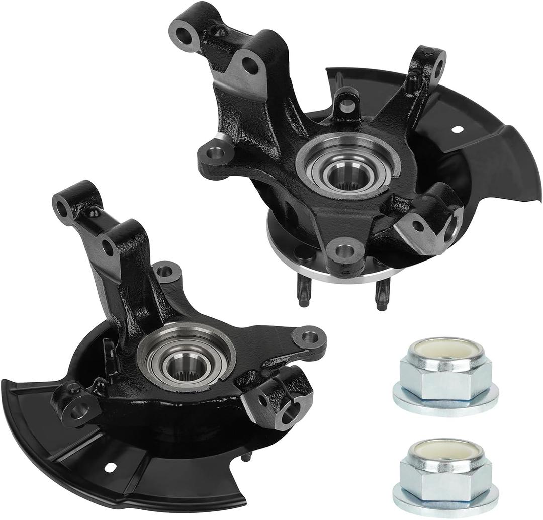 TadaMark Set of 2 New Front Steering Knuckles & Wheel Bearing Hub Assembly