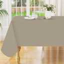 Smiry Rectangle Table Cloth 60x102 Inch, Waterproof Wipeable Vinyl Tablecloths Protector, Oil Spill Proof Plastic Table Cover for Dining, Picnic, Camping, Outdoor, Taupe