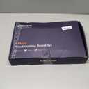 Kikcoin Wood Cutting Boards for Kitchen, 3 PCS Wooden Cutting Board Set with Holder, Chopping Board with Built-In Compartments and Juice Groove, Solid Charcuterie Board Serving Tray Wood Butcher Block