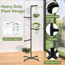 Hanging Plant Stand, Plant Hanger Indoor, Corner Hanging Plant Stand, Black Metal Holder for Bedroom, Living Room, Garden, Balcony (large)