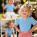 Girl Toddler Crop Tops | Short Sleeve T Shirts, Summer Basic Tees, V Neck, Casual, Comfy, Cropped, Solid Color, Cute,for Kids 18M-5T, School