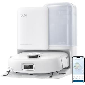 eufy Robot Vacuum E25, HydroJet System with Roller Mop, 20,000 Pa Turbo Suction, All-in-One Robot Vacuum and Mop Combo, Edge-to-Corner Cleaning, Zero-Tangle Design, AI Obstacle Avoidanced, White