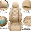 Full Coverage Leather Car Seat Covers Front Pair,Waterproof Seat Covers for Cars,SUVs Trucks, Car Seat Cushion,Car Seat Protector with 2 Seats