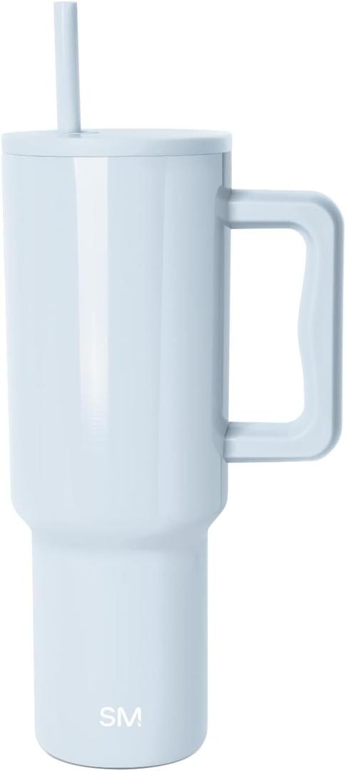 Simple Modern 40 oz Trek Tumbler with Handle and Straw Lid | Cup Holder Friendly Insulated Stainless Steel Travel Mug | Ice Melt