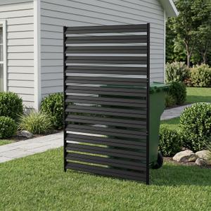 SMARTSTANDARD Metal Air Conditioner Fence 1 Panel - 38" W x 60" H Outdoor Privacy Screen, No Dig Pool Equipment Enclosure, Trash Can Screens, Garden Fencing for AC Unit Patio Backyard, Black