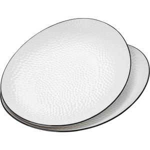 Roeveca 15" Large Serving Platter - Oval Large Serving Tray, Ceramic Serving Dish, White Platters for Serving Food, Appetizers, Entertaining, Party, Set of 2
