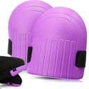 WinnerWhy Gardening Knee Pads for Women and Men Lightweight Waterproof Foam Knee Pads for Gardening and Housework with Adjustable Hook'n'Loop Straps (Purple)