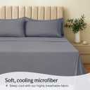 LuxClub 4 PC King Size Sheet Set Deep Pockets 18" Wrinkle Free Cooling Bed Sheets Machine Washable Hotel Bedding Silky Soft - Light Grey King