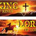 2 Pcs King and Lord Banner with Inspirational 62ft Church Banners for Sanctuary Wall Praises Sign Sunday Banner with Scripture Worship Christian Banners Hanging for Church Sunday School Decor