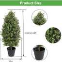 30" Tall Artificial Boxwood Topiary, 2 Pcs Outdoor Ready Artificial Boxwood Topiaries Trees, Natural Looking Fake Potted Shrubs