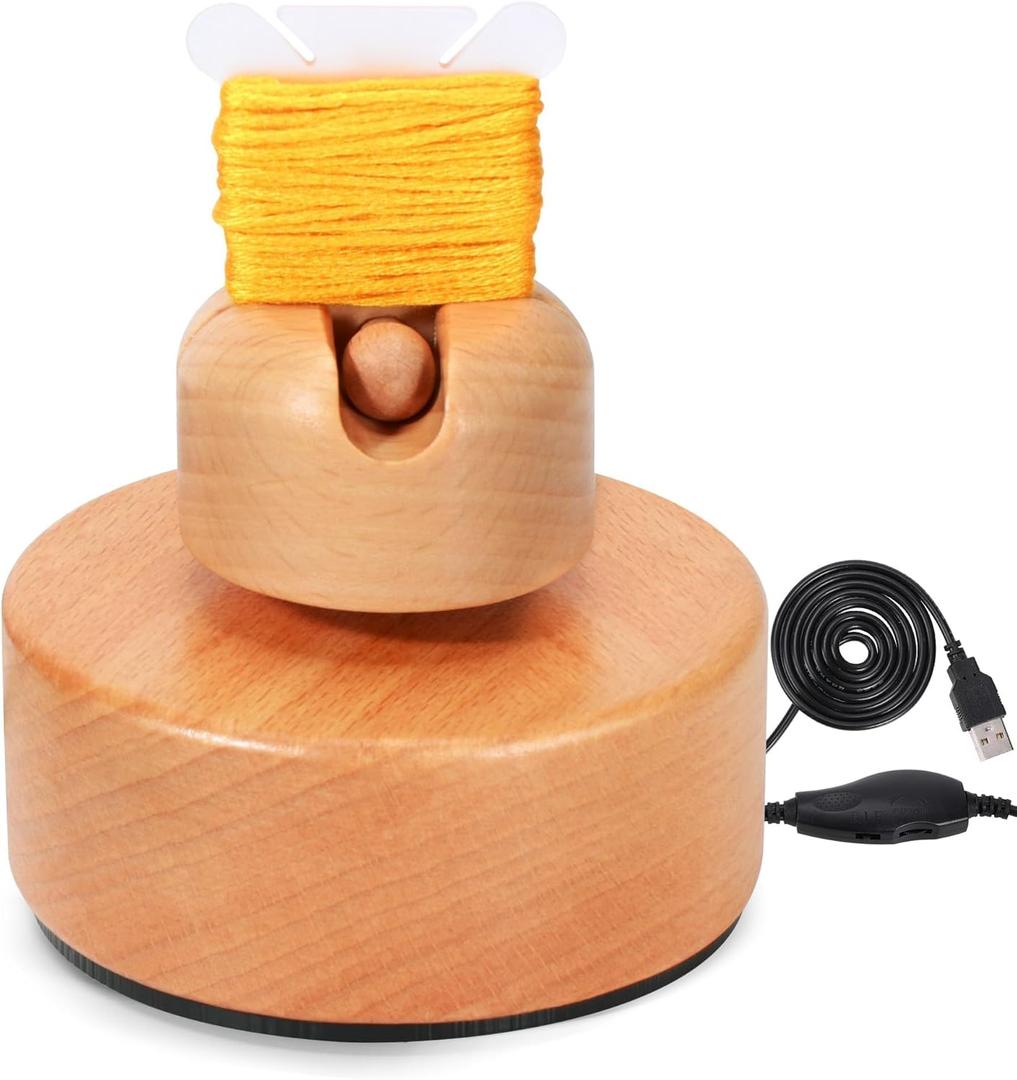 XEmbro Electric Embroidery Floss Bobbin Winder - Beech Embroidery Floss Cross Stitch Thread Winder - Bobbin Winder Machine for Embroidery Work and Sewing Project