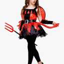 PGOND Red Devil Dress Halloween Costume for Girls