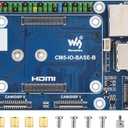 Mini Base Board for Raspberry Pi CM5 Lite/eMMC, Compute Module 5 Mini IO Board with Gigabit Eth/40PIN GPIO/M.2 M Key/USB 3.2/USB 2.0/HDMI Interface etc. Onboard EEPROM and Encryption Chip