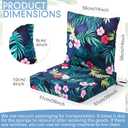 Hoteam 4 Set Outdoor Chair Patio Cushions 20 x 20 Inch Deep Seat Waterproof Chair Cushions for Patio Furniture Set Replacement Removable Seat and Back (Hawaiian Palm)