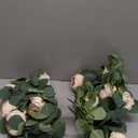 MISSPIN 2pcs Artificial Flowers Garland Spring Eucalyptus Garland Vintage Fake Flower Peony Rose Vine Greenery Decorative Wall Hanging Plant for Wedding Arch Door Arrangement Party Decor