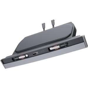 USB Docking Hub for Tesla Model 3/Y Waterproof - Fast Charger for Model Y/3 Accessories 2024 2023 2022 2021 4Ports Retractable Docking Station, 2 Type-C Fast Charging Cables (Not Fit Model 3 2024)