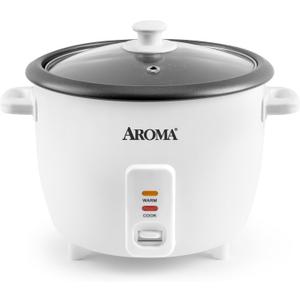 AROMA Rice Cooker, 8-Cup (Uncooked) / 16-Cup (Cooked), Pot-Style Rice Cooker and Soup Warmer with One-Touch Control, 4 Qt, White, ARC-368NG