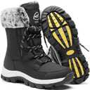 EARLDE Women's Snow Boots Waterproof Winter Boots Mid-Calf Outdoor Lightweight Warm Faux Fur Lined with Non-slip Sole 8