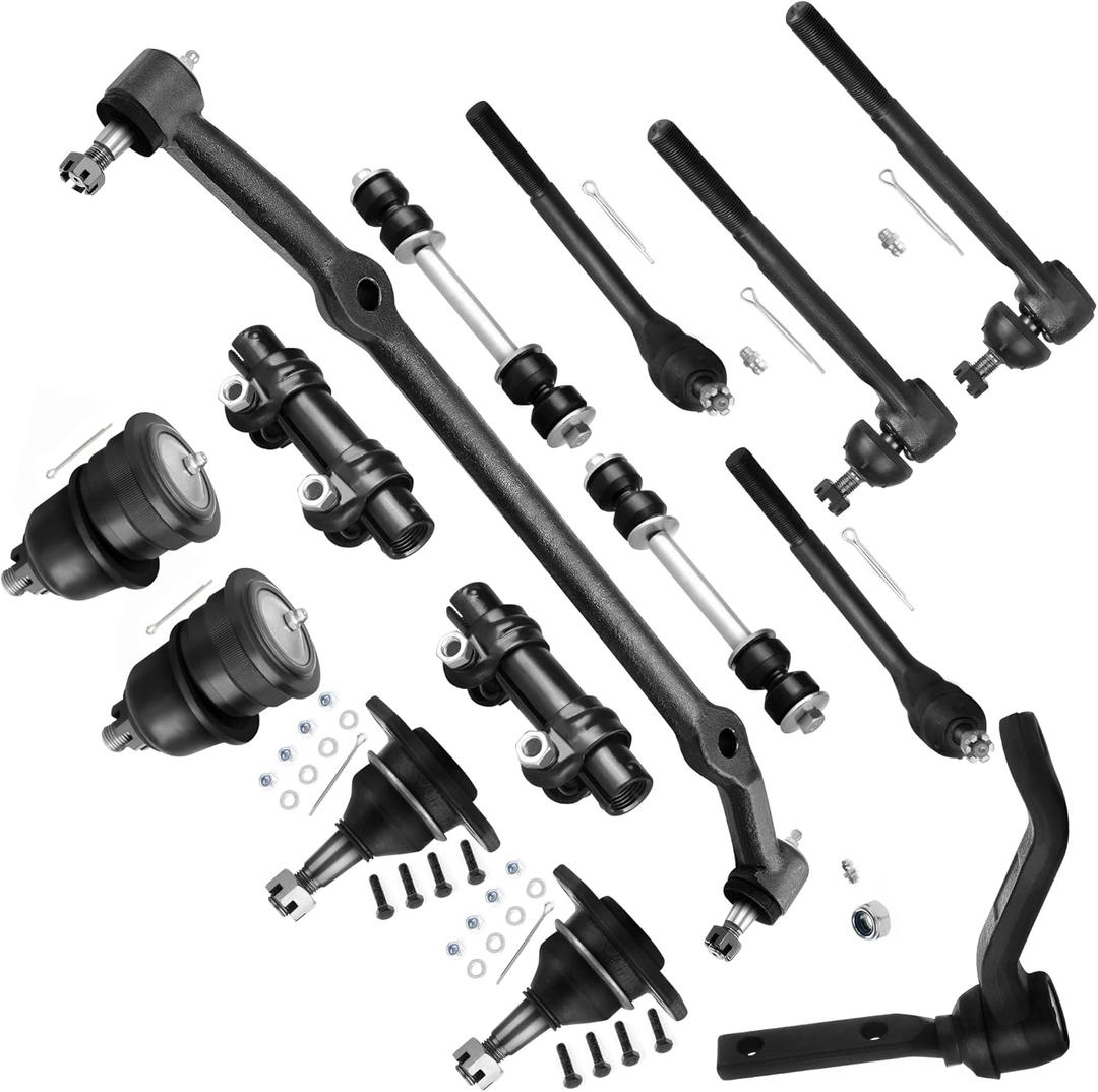 SCITOO 14pcs Front Suspension Kit Center Link Tie Rod End Adjusting Sleeve Sway Bar Link Ball Joint Idler Arm Fit 1978-1987 For Buick Regal For Chevy El Camino Monte Carlo
