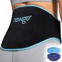 NEWGO Gel Ice Pack for Back Injuries and Pain Relief, 2 Pack Lower Back Ice Pack Wrap for Hot Cold Therapy, Lumbar Surgery, Sciatica, Herniated Disc, Coccyx Tailbone Pain - Black