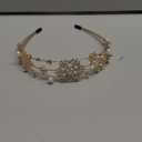 Christmas New Year Headband Mardi Gras Hairbands for Women Festive Holiday Parade Hair Hoop (Snowflake/Gold)