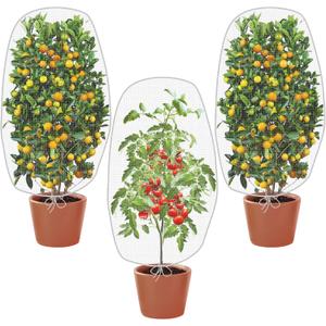 Alpurple 3 PCS Insect Bird Barrier Netting Mesh with Drawstring- 3.2 x 2.6 Feet Fruit Tree Net-Garden Netting Plant Cover for Protect Plant Fruits Flower from Insect Bird Eating