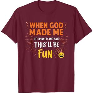 Funny Christian Quote When God Made Me T-Shirt (M)