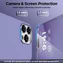 Magnetic for iPhone 16 Pro Case, Compatible with Magsafe, Suction Cup Phone Mount, 2 Screen Protectors - Camera Protector, Silicone Shockproof Protective Phone Cover 6.3", Lavender