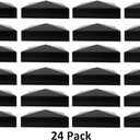True 5x5 (127mm x 127mm) Plastic Pyramid Vinyl Fence Post Cap Black or White Multiple Quantities for True Actual 5" x 5" Vinyl Posts (24, Black)