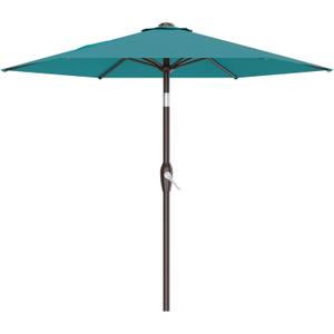 AreShark 7.5FT Patio Umbrella Table Market Umbrella with 6 Sturdy Ribs, Button Tilt/Crank, Heavy-Duty Outdoor Umbrellas for Pool, Deck, Garden and Backyard, Cerulean