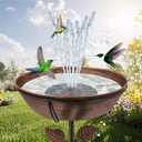 Solar Bird Bath Fountain Pump 6.3" | Floating Solar Fountain with 7V 1.4W Panel | Solar Water Pump for Bird Bath, Pond, Garden & Outdoor Water Features | 5 Spray Patterns