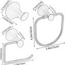 NEWRAIN 3-Piece Bathroom Hardware Set, Matte Black - Hand Towel Ring, Toilet Paper Holder, Robe Towel Hooks