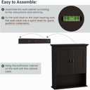 Bathroom Wall Cabinet, Over The Toilet Storage Cabinet Wall Mounted Medicine Cabinet with Build-in Spirit Level Cupboard Adjustable Shelves for Bathroom Laundry Room Kitchen, Espresso
