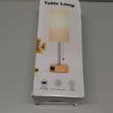 Dott Arts Table Lamp for Bedroom, 3-Color Bedside Lamps with Pull Chain, Bedroom Table Lamps for Nightstand,AC Outlet Small Lamp for Living Room, Bulb Included Oatmeal