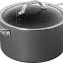Viking Dutch Oven Non Stick, 6 Quart Hard Anodized Nonstick Cookware Pot with Glass Lid, Dishwasher and Oven Safe, Induction Ready, Gray
