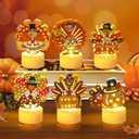 Sakayo 12 PCS Turkey Tea Lights Candles Battery Operated Thanksgiving LED Flameless Tealight Candles, Cute Thanksgiving Table Decorations Centerpieces for Home Kitchen Indoor Party Fall Decor