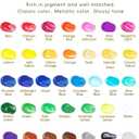 36 Colors Acrylic Paint Set, Yeeart Acrylic Paint, 2oz Bottles, Rich Pigmented Canvas Paint with Extra Metallic Color, Professional Craft Paint Kit, Premium Non-toxic Paints for Artists, Acrylic Paint Set for Adults, Art Supplies for Canvas Painting Rocks Wood Ceramic Model with 10 Brushes & Palette