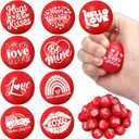 50 Pcs 1.5 Inch Valentine's Day Stress Balls Bulk Valentine Party Favors Mini Foam Squeeze Balls for Adults Stress Relief, Valentines Day, Gift Bag Fillers