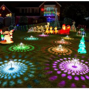 Kingsyard 8 Pack Solar Pathway Lights Outdoor Waterproof IP67, Bright Color Changing & Warm White LED Solar Lights for Outside Garden Yard Landscape Path Christmas Walkway Decor