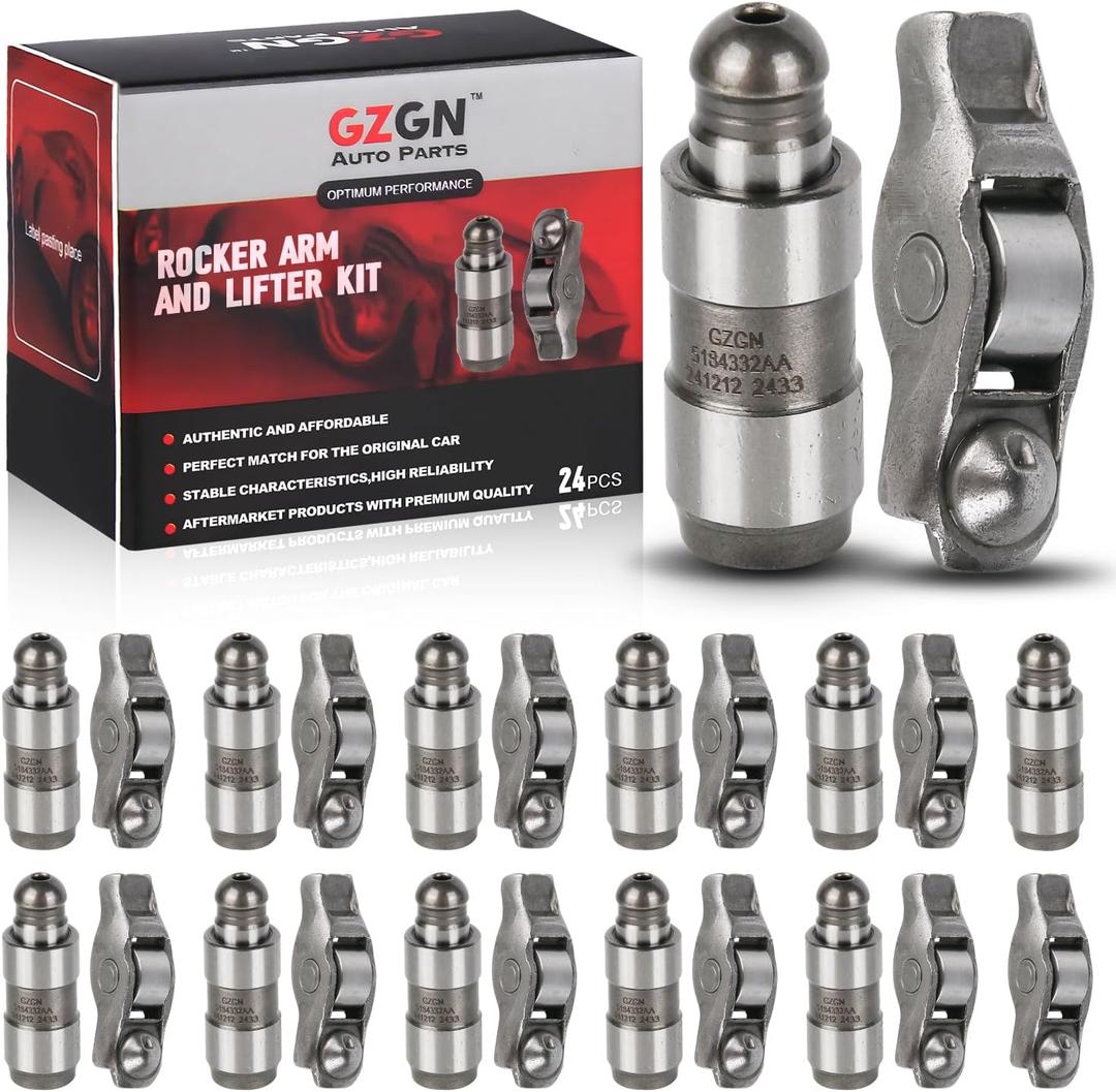 12 PCS Rocker Arm and Lifter Kit Compatible with Dodge Ram 1500 Promaster Challenger Charger Journey Avenger & Jeep Grand Cherokee Wrangler & Chrysler 200 300, 2011-2020,3.6L 5184296AH 5184332AA