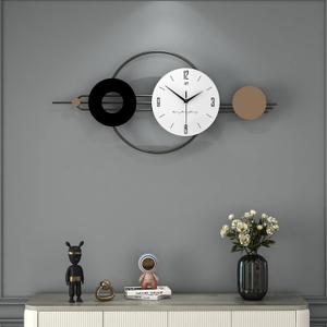 Decorative Wall Clocks for Living Room Decor, Large Modern Metal Wall Clocks Battery Operated for Bedroom Kitchen Office Home 31 Inch Big Silent Black Clock Wall Decor Non Ticking for Indoor