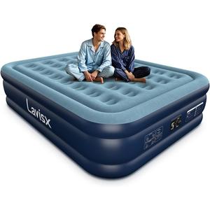 Queen Air Mattress with Built in Pump 18" Blow Up Mattress Raised Air Bed, 3 Mins Quick Self Inflatable with Storage Bag for Guest and Home