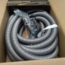 OVO Universal Central Vacuum 40 ft High-Voltage Hose with Pigtail and ON-Off Switch Control at The Handle-Compatible with Most inlets-Crushproof, 40', Black and Grey