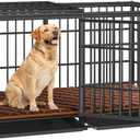 Rovibek 61 Inch Heavy Duty Dog Crate, Indestructible Dog Crate, High Anxiety Steel Dog Crates, Indoor Escape Proof Dogs Crate with Tray, Double Door Impact Dog Crates for Large Dogs