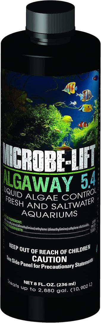 2 x MICROBE-LIFT Algaway 5.4 Algae Remover for Aquariums, Algaecide for Freshwater and Saltwater Tanks, Aquarium Algae Control and Fish Tank Cleaner, Safe for Fish and Plants, 8 Ounces