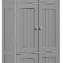 ChooChoo Tall Bathroom Storage Cabinet with 6 Doors, Freestanding Floor Cabinet with Adjustable Shelves, Grey Pantry Cabinet for Bathroom, Kitchen, Laundry Room, 23.6 inches x 11.8 inches x 63 inches