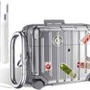 KOREDA Compatible with AirPods Pro 3 Case Cover, Cute Funny Suitcase Design Case for AirPods Pro 3rd Generation, Fashion Protective Hard Case for Women Men with Keychain and Cleaner Kit (Silver)