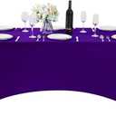 Hezuzo 1Pack Spandex Table Cover for 4FT or 6ft or 8ft Table Universal Fitted Stretch Tablecloth for Party, Banquet, Wedding and Events-Purple