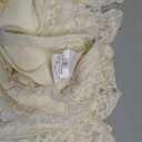 Women's Lace Mini Skirt Assymetrical Hem Ruched Waist Floral Lacy Ruffle Pleated Short Skirt with Inner Shorts (S)