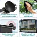 2 Pack Retractable Car Shades for Side Windows - Window Sun Shade for Car with Strong Suction Cups | Roller Shades UV Heat Block Sun Shade for Cars House Office Window (S:15.7"x17.1")